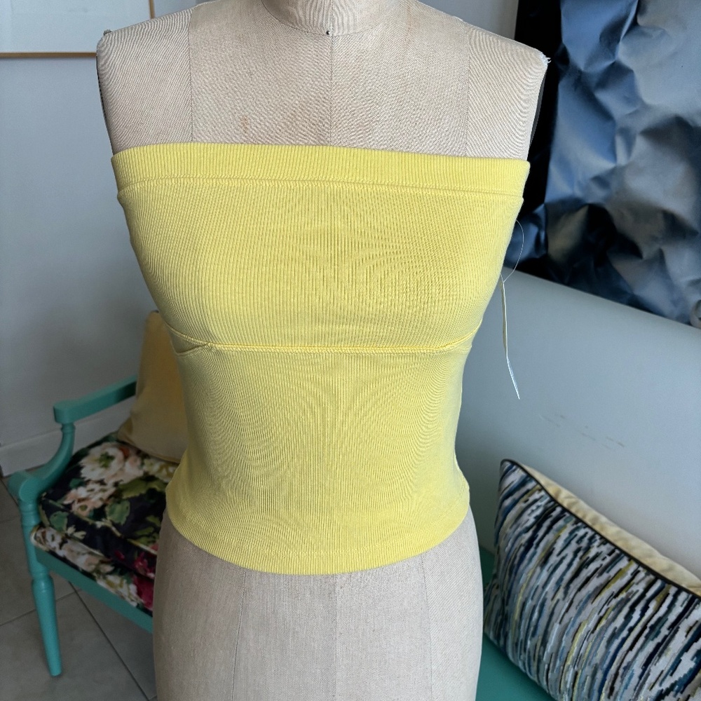 NWT BDG Women's "Becca" Ribbed Tube Top in "Lemon"
